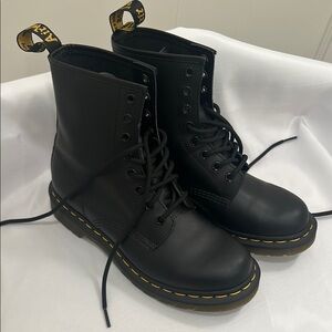 LNWOT size 38/7 Dr. Martens Black Boots with Yellow Stitching